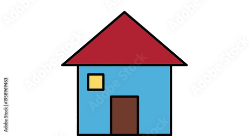 Simple Cartoon House Illustration