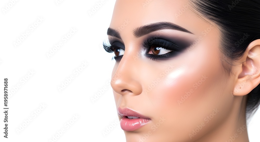 Fototapeta premium Glamorous Woman's Face with Dramatic Makeup
