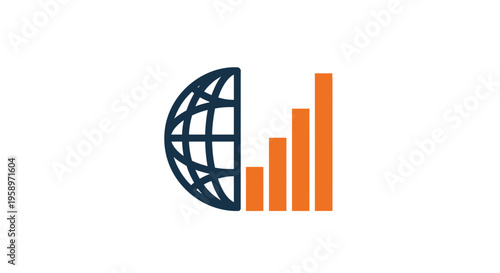 Global Growth Chart Icon Symbolizing Business Expansion And Financial Progress