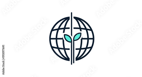 Global Growth Symbol Representing Earth And Plant Development