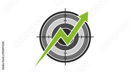 Green Arrow Graph Symbolizing Growth and Success Within a Target