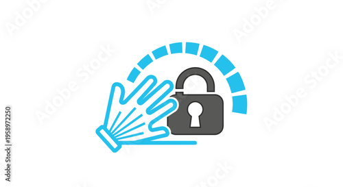Hand Gesture Controlled Lock Security System Icon