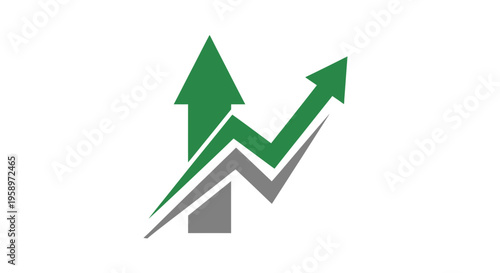 Green Arrow Symbolizing Upward Trend, Growth, And Financial Progress in Business