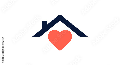 Home Love Symbol Illustration Concept Design For Real Estate Or Family Related Themes