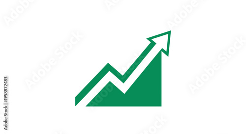 Green Arrow Symbolizing Upward Trend, Growth, and Positive Business Direction