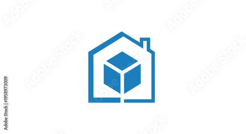 Innovative House Logo Symbolizing Real Estate, Delivery, And Construction Services Design