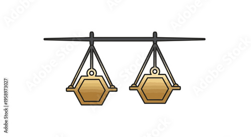 Illustration Of Two Balance Weights Symbolizing Justice, Decision-Making And Equality