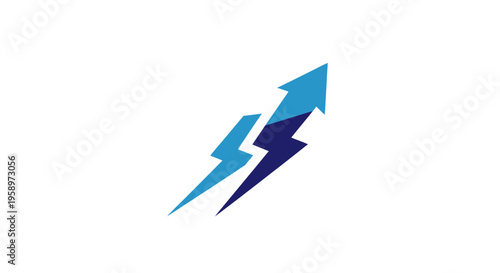 Innovative Logo Design Showcasing Upward Growth With Lightning Bolt Elements