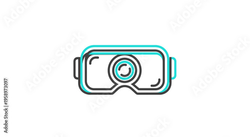 Immersive Virtual Reality Headset Icon Minimalist Design For Technology