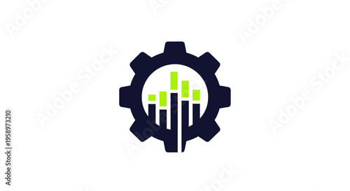 Industrial Analytics Gear Logo Data Growth Insight