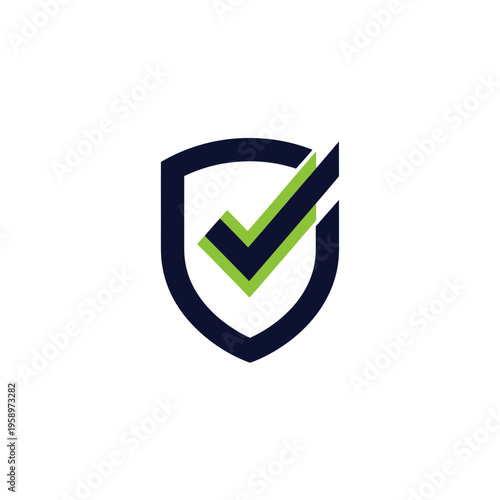 Innovative Shield Design with Checkmark Symbolizing Security and Approval Graphic