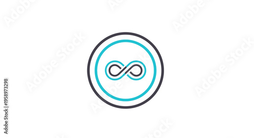 Infinity Symbol Within a Circle Design, Suitable for Digital Branding and Marketing Purposes