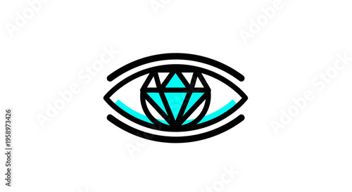 Insightful Vision The Diamond Eye Logo Abstract Graphic