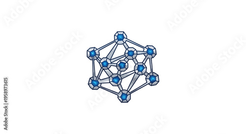 Interconnected Molecular Structure With Blue Glowing Nodes Represents Scientific Advancement