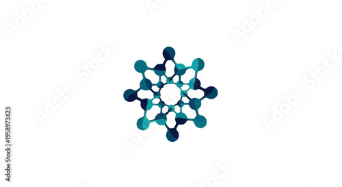 Interconnected Molecular Structure Digital Graphic Design For Science And Technology