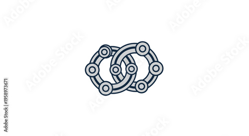 Interlocked Circular Elements Illustration Representing Connections And Synergy Design