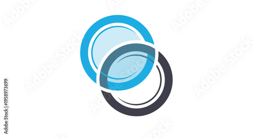 Interlocking Abstract Rings Illustrating Unity, Connection, And Collaboration Graphic Design