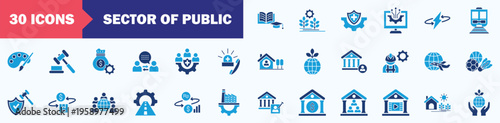 public sector blue icon sheet