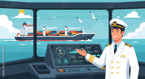 Experienced Ship Captain in Command of Maritime Vessel.