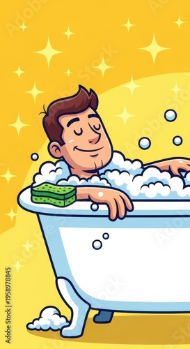 Relaxing Bubble Bath - A Moment of Serenity and Self-Care.