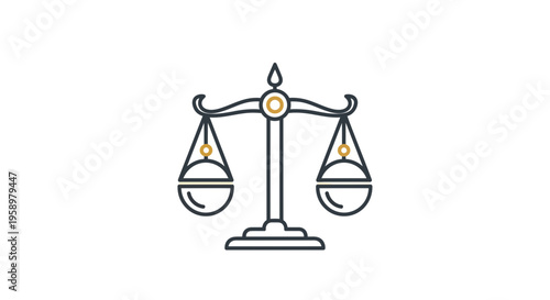 Justice Scales Icon Depicting Balance and Fairness Suitable for Legal or Ethical Concepts