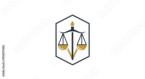 Justice Scales Logo Design Symbolizing Legal Authority And Fair Decisions