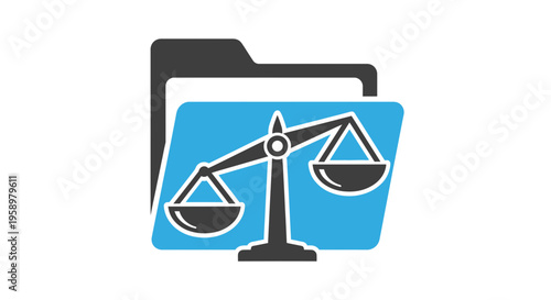 Legal Justice File Icon With Modern Design For Law Firm and Court Documents