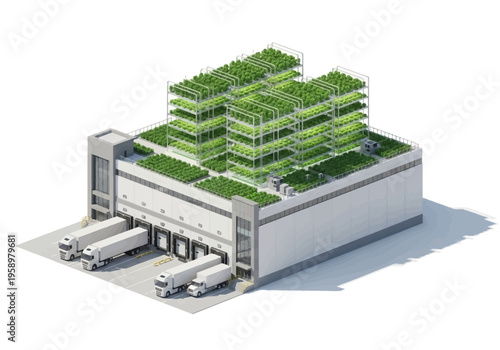 Vertical farm integrated with logistics facility, innovative urban agriculture and supply chain solution