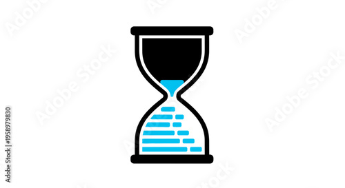 Minimalist Hourglass Illustration Shows Time Passing And Representing The Concept Of Timeliness