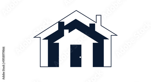 Minimalist House Concept Representing Property Ownership and Modern Living Simple Design