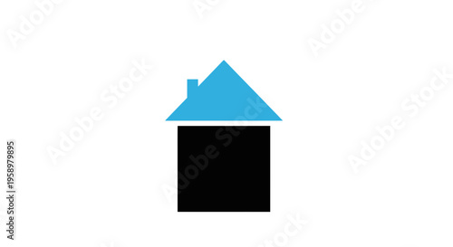 Minimalist House Icon Against White Background Represents Real Estate And Shelter Symbol
