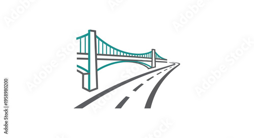 Minimalist Illustration Of Bridge With Road For Creative Design And Transportation Ideas
