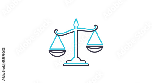 Minimalistic Scale Of Justice Icon Depicting Fairness And Legal Balance In Clean Style