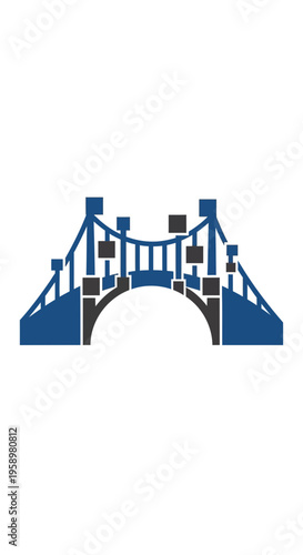 Modern Abstract Bridge Icon Graphic Design Vector Illustration