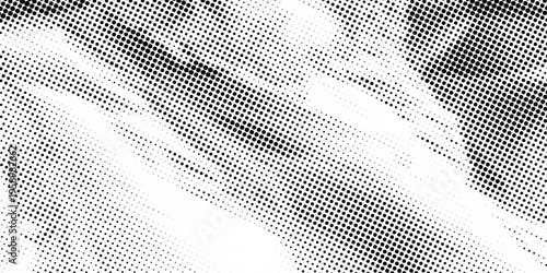 Halftone crumpled paper texture with a dotted, rough, and wrinkled surface. Black creased sheet background in comic pop-art style, featuring grainy folds and gritty distressed details.