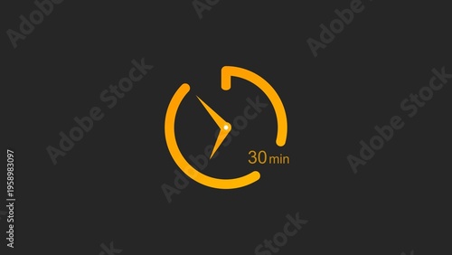 Obraz na plátně 30 Min clock icon illustration