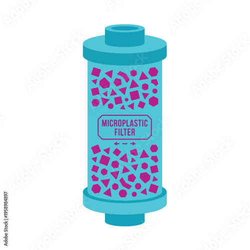 Washing Machine Microplastic Filter Eco Appliance Vector