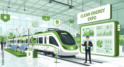 Modern Green Train at Clean Energy Expo.