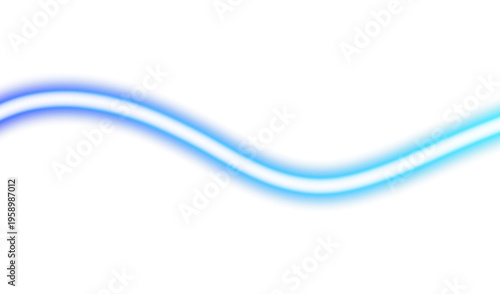 Neon glowing horizontal lines flow wave shaped on transparent background. Glowing neon lights flow or light streak rays and light beams effect. PNG image.