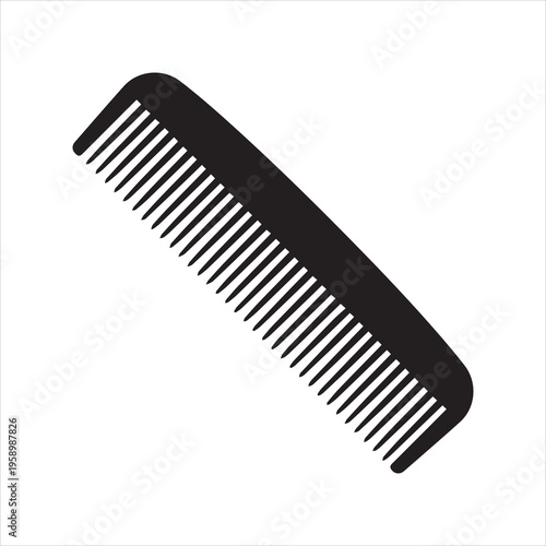 A plastic comb for styling and combing hair flat vector icon for apps and websites