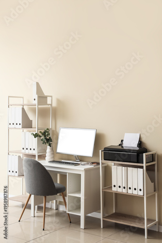 Interior of office with wor...
