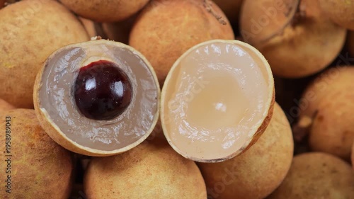 Close-up of a ripe longan fruit	