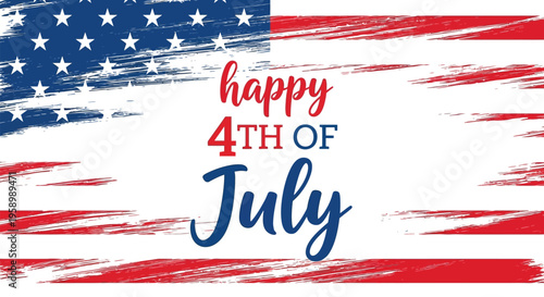 Happy 4th of july american flag celebration