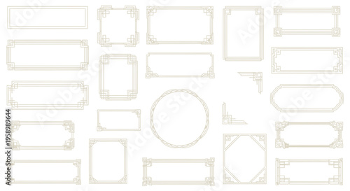 Elegant Geometric Borders and Frames Collection, Vintage Decorative Elements