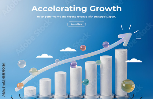 Business Growth Concept with Rising Bar Chart