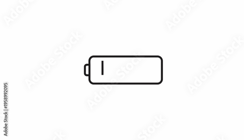Low Battery Icon, Energy Symbol, Power Indicator, Minimalist Design