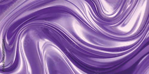 An abstract purple and pink wavy background with a smooth silk texture features flowing satin curves and soft liquid waves for a luxury fabric backdrop illustration