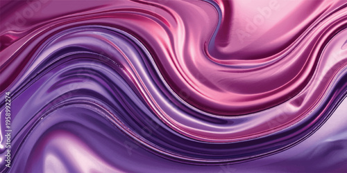Abstract purple and pink background with flowing silk waves and smooth satin swirls creates a soft digital art wallpaper featuring a violet spiral curve pattern