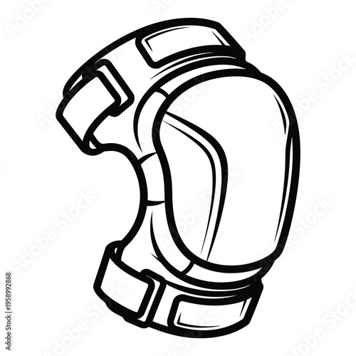 Knee pad protector for sports and outdoor activities safety equipment icon