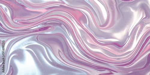 A flowing liquid abstract background features soft pink and purple waves with a silk texture and light blue swirls for a motion-filled wallpaper design